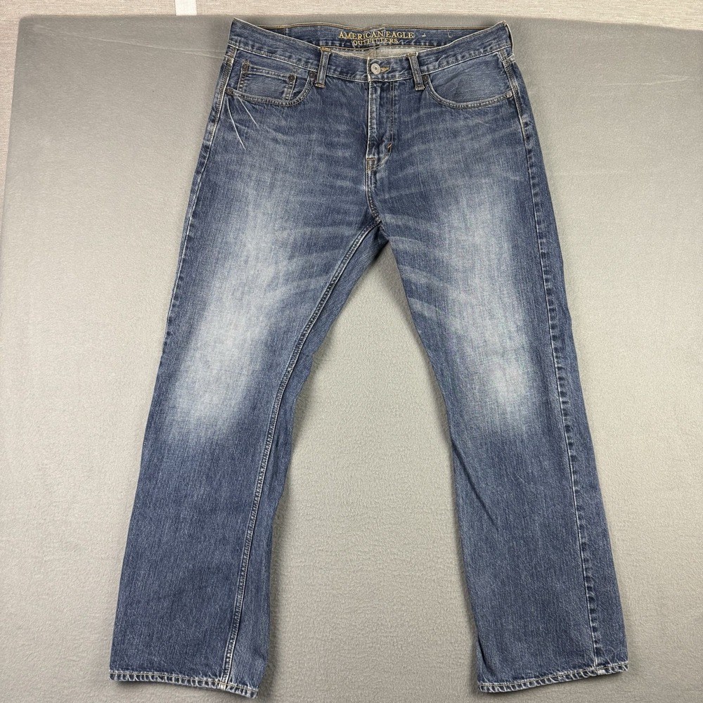 American Eagle Outfitters Jeans Men's 36x32 Original Boot Medium Wash Distressed